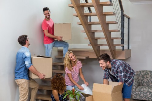 Professional furniture removals in Harrow with moving van and packed household items