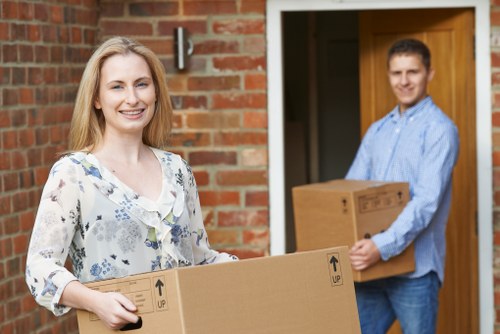 Removal team preparing belongings for a Harrow home move